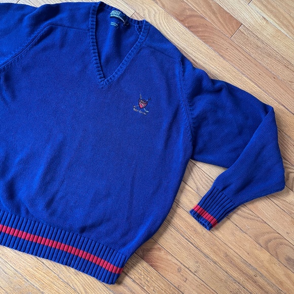 Vintage Polo Ralph Lauren 100% Cotton Knit Sweater XL - Picture 1 of 5